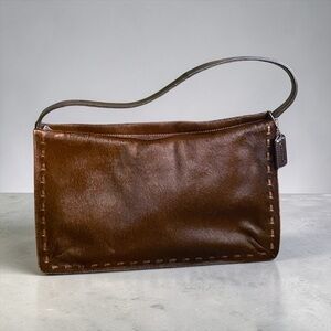 Coach Vintage Y2K Brown Calfhair Stitched Shoulder Bag